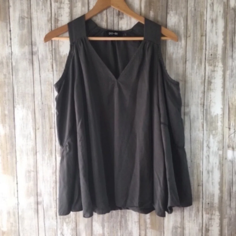 Do+Be Grey Open Shoulder Blouse - Picture 1 of 5